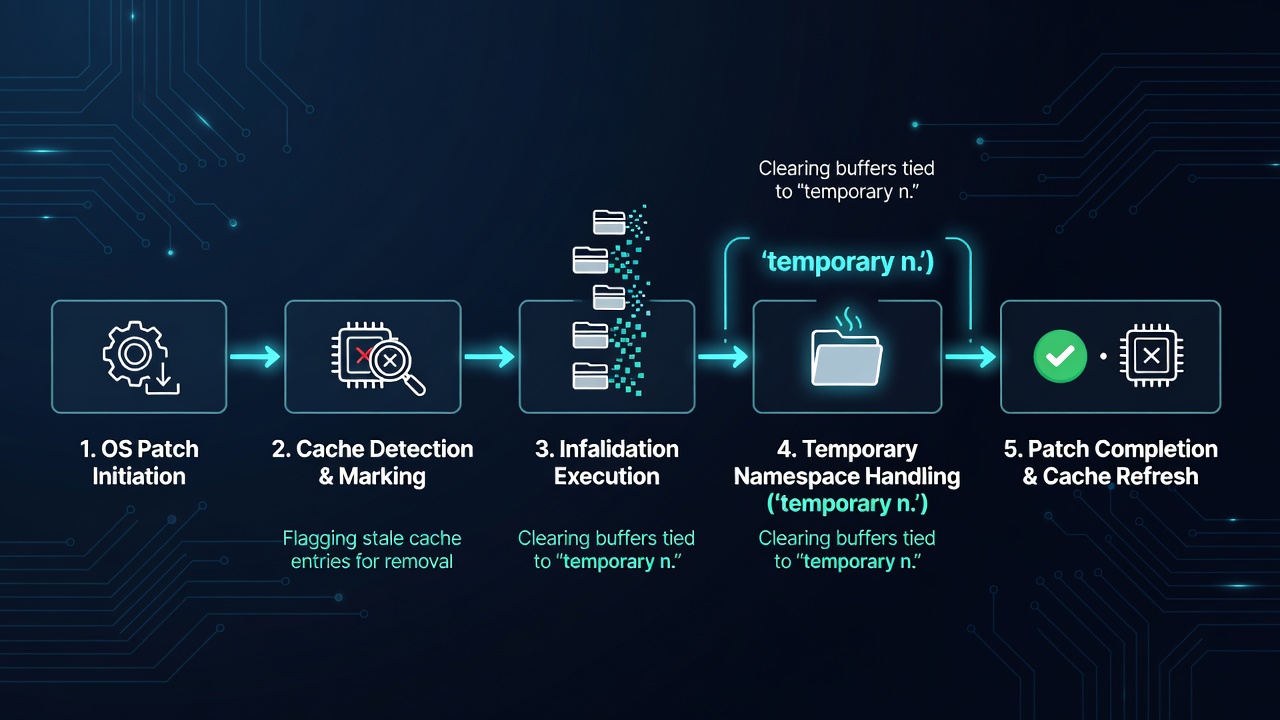 Timeline chart correlating cache invalidation phases with wireless printer connection drops during July 2026 update cycles