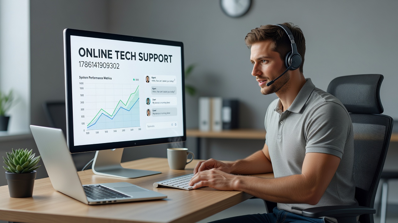 Remote support session illustrating secure connection diagnostics